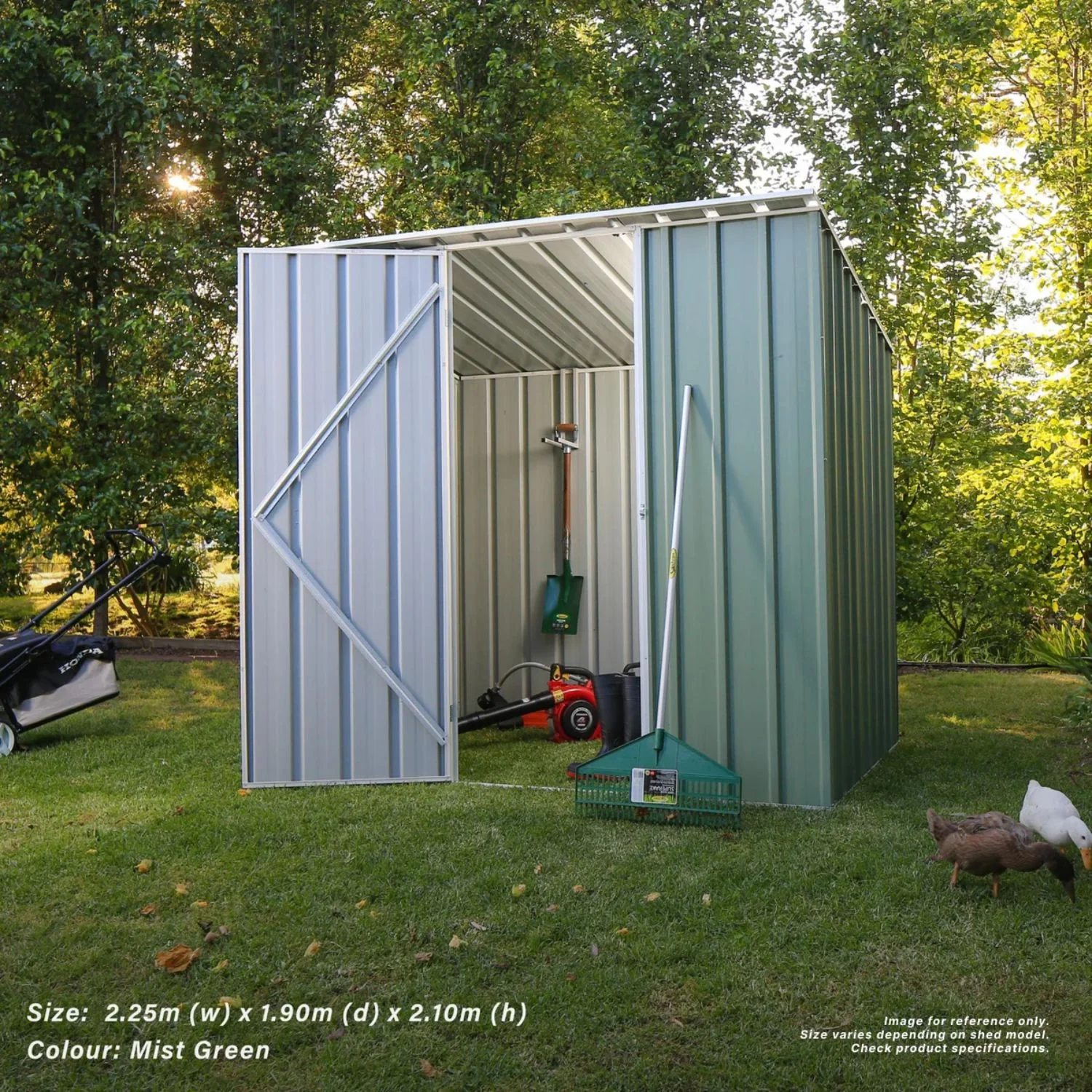2.25m x 1.5m x 2.1m Skillion Roof Garden Shed - Image 13